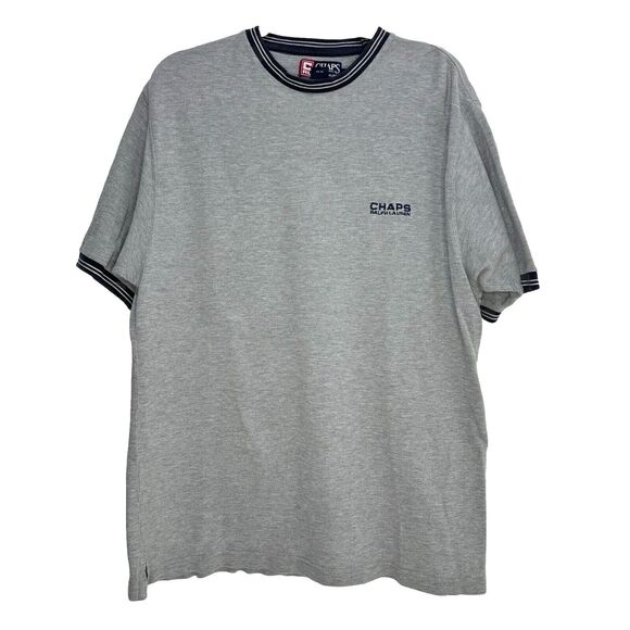 Vintage Chaps Ralph Lauren Crewneck Shirt Knitted Cotton Retro Textured L Gray - Picture 1 of 5